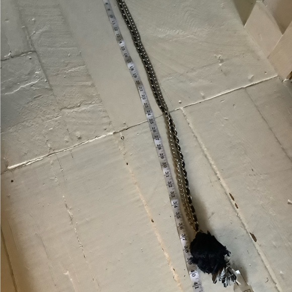 Loft Ann Taylor 90s y2k chain belt new navy silver - Picture 2 of 3